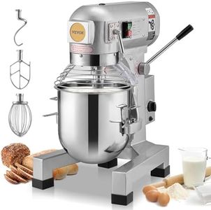 VEVOR Commercial Food Mixer, 14L Commercial Stand Mixer with 3 Adjustable Speeds, 550W Dough Mixer with Stainless Steel Bowl and 3 Mixing Attachments, Ideal for Restaurant, Bakery, Pastry shop, Cafe