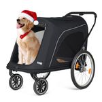 Beberoad R8 4 Wheels Foldable Pet Stroller, Dog Stroller & Pet Trailer for Large Dogs, Elderly, Disabled, and Pregnant Dogs - Conveniently Carriable by Bike and Car (Black)