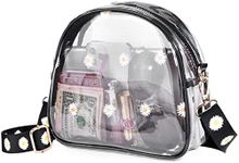 Filoto Clear Purse for Women Girls, Stadium Approved Clear Crossbody Bag,See Through Clear Bag with Adjustable Shoulder Strap (Daisy)