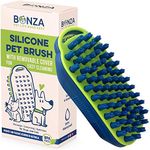 Bonza Dog and Cat Massage Brush, Dog Bath Brush with Removable Screen, Soft Silicone Bristles for Gentle Grooming for Pet, Curry Comb for Washing, Brushing for Short, Medium and Long Haired Pets