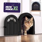 Cat Door Interior Door - Meow Manor Extra Large Pet Door, 10.25 x 11 No-Flap Cat Door Interior Door for Cats up to 30 lbs, Easy DIY Setup, Secured Installation in Minutes, No Training Needed