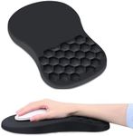 VAGAU Ergonomic Mouse Pad Wrist Support,Wrist Rest Mousepad with Massage Design and Memory Foam Set Relief Carpal Tunnel Pain for Office, Laptop, Mac, Computer and Gaming(Black), large