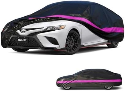 Car Cover Waterproof All Weather for Sedan Coupe, Pink Car Covers for Automobiles, Outdoor Full Exterior Cover Rain Snow Protection, Fit Toyota Camry, Honda Accord, Mustang, Camaro etc, Size:193 in