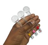 D.R.M. Creations 4 Inch Glass Oil Burner Pipe Transparent, (White) -Pack of 3