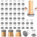 Chair Leg Floor Protectors 40 PCS Furniture Sliders for Hardwood Floors, Silicone Chair Leg Protectors for Protecting Floors from Scratches and Noise, Clear-Universal Small