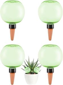 Plant Self Watering Globes - Automatic Slow Release Plant Watering Bulbs Insert System with Spikes for Indoor & Outdoor Potted Plants (4, Green (500ml)