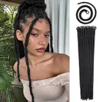 FANCEE 24 Inch Dreadlock Extensions Pre-Looped Tapering Synthetic Dreads Black Long Straight Locs Crochet Hair Soft Handmade Hippie Distressed Dreadlocks for African American (10 Strands)