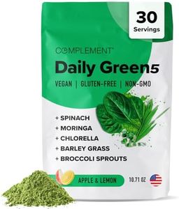 Complement Daily Greens Superfood Powder with Spinach, Moringa, Chlorella, Barley Grass, Broccoli Sprouts - Immune Support - Vegan, Organic - 30 Servings