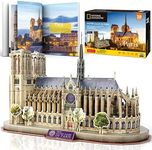 CubicFun 3D Puzzles for Adults Notre Dame de Paris Model Kits 128 Pieces, Puzzle for Kids Ages 8-14 Arts and Crafts Birthday Gifts for Kid Ages 8-12