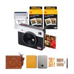 KODAK Mini Shot 3 Retro 4PASS 2-in-1 Instant Camera and Photo Printer (3x3 inches) + 68 Sheets Gift Bundle, White