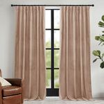 RYB HOME Blush Velvet Curtains with Hook Tape, Thermal Insulated Privacy Protect Decorative Drapes for Home Theater Nursery, W 52 x L 84 inches, 2 Panels Set