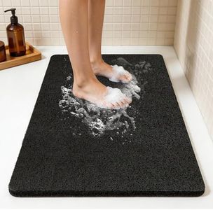 Joyhalo Shower Mat Bathtub Mat Non Slip, Bathmats Non Slip, Quick Drying Foot Scrubber Loofah Mats for Shower, Tub, Bathroom, Home, 32x24inch, Black