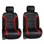 FH Group PU208REDBLACK102 Leatherette Car Seat Cushions Airbag Compatible, 1 Pack