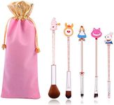 Anime Alice in Wonderland Makeup Brushes Set Foundation Blending Powder Eye Shadow Contour Concealer Blush Cosmetic Fairy Makeup Brush Tools (Gold Color - C) (A - Pink Color)