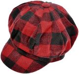 Womens Classic Plaid Newsboy Caps V