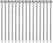 15PCS Cocktail Picks, Metal Stainless Steel Cocktail Toothpicks, Reusable Cocktail Skewers, Garnish Picks Bloody Mary Skewers, Metal Martini Picks for Olives Appetizers Fruit (Silver/4.3 Inches)