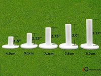 Golf Rubber Tees Driving Range Value 5 Pack, Mixed Sizes 1.5", 2.25", 2.75", 3", 3.13" for Practice White Color (5 Pack White in Mixed)