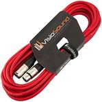 VisioSound Male to Female XLR Mic Lead/Balanced Microphone/Mic Patch Cable / 7 Colours 6m Red