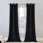 StangH 90 inches Black Velvet Curtains- Room Darkening Panels Thermal Insulated for Bedroom, Thick Backdrops for Movie Solid Privacy Door Curtains for Doorway, W42 x L90, 2 Panels