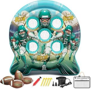 Tzsmat Kids Football Target Toss Game with Junior Size Football - Inflatable Throwing Target Toy - Fun Sports Carnival Party Game - Outdoor Game for Kids
