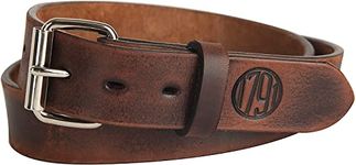 1791 GUNLEATHER Gun Belt - Gun Holster Belt - Heavy Duty 14 oz Leather Gun Belt. EDC Belt, Vintage Brown, 52 (Size 48 Pants)