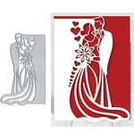 Wedding Couple Metal Die Cuts for Card Making,Valentine's Flower Love Heart Card Cutting Dies Cut Stencils DIY Scrapbooking Album Decorative Embossing Paper Card Embossing Craft