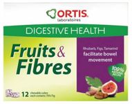 Ortis Ortisan Natural Laxative Fruit and Fibre Cubes - NEW FLAVOUR - RHUBARB/TAMARIND/FIG (12)