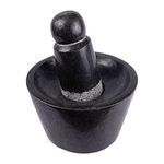 Village Decor Grinder stone polished attukal metate mortar & pestle ((B * H - 10 * 6 inch) Cone)