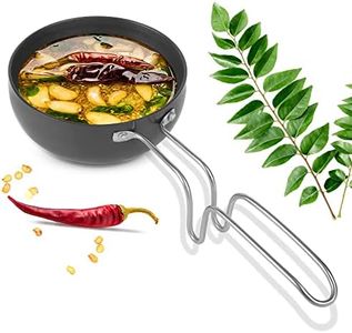 KSJONE Scratch Resistant Coating - Mini Tadka Pan for Eggs, Spices, Melting Butter - and more Tadka Pan,Large Tadka Pan for saag, dal, kadhi, dhokla (5 Inch Diameter)