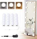 Vanity Lights for Mirror, 16 LED Bulbs Hollywood Makeup Lights, 3 Color Modes, Dimmable Brightness, Plug in, Stick up, for Dressing Table Bathroom Body Wall Mirror Lights