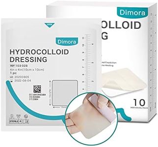 Hydrocolloid Adhesive Bandage, Hydrocolloid Wound Dressing Thin Type 4'' x 4'', Individually Sterile Packed Hydrocolloid Patches, Box of 10 Dressings