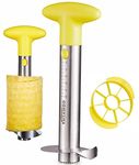 Pineapple Corer and Slicer Tool Combo [Reinforced sharp blades & Heavy duty & Durable ], Yhtawoo Pineapple Cutter Corer Peeler, Stainless Steel Decorer Fruit Knife,Easy Core Remover (Yellow)