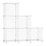 AWTATOS Wire Cube Storage Organizer, Closet Organizers and Storage, Metal 6 Cube Storage Shelves Bookshelf, Portable Closet Clothes Organizer for Bedroom, Home, Office, White