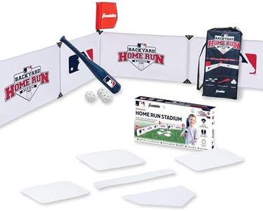 Franklin Sports MLB Kids Backyard Baseball Stadium - Kids Plastic Baseball Set with Home Run Walls, Plastic Baseball Bat, Plastic Baseballs + Throw Down Bases - 14' Fence for Backyard Diamond