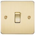 KNIGHTSBRIDGE FP2000BB Flat Plate 10AX 1G 2 Way Switch-Brushed Brass