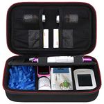 Elonbo Diabetic Supplies Travel Case, Insulin Pen and Medication Carrying Case, Portable Storage Bag for Glucose Meters,Test Strips, Lancets, Syringe, Infusion Sets, Needles, Black. CASE ONLY!