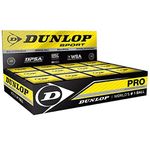 Dunlop Sport Pro Double Yellow Dot Squash Balls (1 Dozen) Black