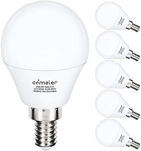 Comzler Ceiling Fan Light Bulbs Candelabra LED Bulbs - 60 watt Equivalent, 4000K Cool White Candelabra E12 Base G45 Globe Light Bulbs for Ceiling Fan,600lm,Non-Dimmable, Pack of 6