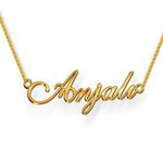 DREAMRAX Anjali Name Necklace in Gold Polish – Elegant Cursive Font, Personalized Jewelry for Women & Girls, Anti-Tarnish, Splash Proof, Custom Name Pendant, Gift for Special Occasions