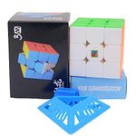 HAWKISTER Moyu Mfjs Meilong 3M 3X3 Cube (Magnetic) Stickerless, 3X3X3 M Speed Cube, Kid