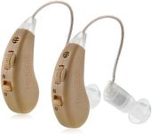 Hearing Amplifiers Set with New Digital Technology - Almost Invisible Design and Rechargeable USB Dock - Personal Pair Sound Amplifier with Adjustable Volume Tone Control By MEDca