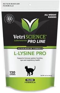 VetriScience Lysine Pro - Immune & Eye Care Supplement for Cats - Supplement Formula for Immunity & Heart Health Support - Feline Wellness Aid with L-Lysine - 120 Chews