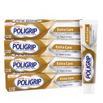 Super Poligrip Extra Care Denture Adhesive Cream, Zinc Free Denture Cream - 2.2 Ounces (Pack of 4)