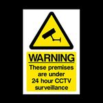 5x CCTV 24 hour Surveillance Sign - Self Adhesive Sticker - (A6) 100x150mm (MISC12)