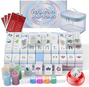 Floating Mahjong Tiles for Pool, 160PCS American Mahjong Tiles, Waterproof High hardness ABS, Water-Draining Handbag, Dice&Chips, Instruction Manual, for Hot Tub/Spa/Pool, Perfect for Gifting(Blue)
