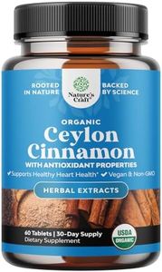 Organic Ceylon Cinnamon Tablets 1000mg - Organic Ceylon Cinnamon Powder Memory Supplement for Brain Support - Non GMO Pills for Heart Health and Immune System Booster