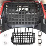 RERPRO Pet Net Safety Dog Barrier for 2007-2024 Jeep Wrangler JK JL 4 Door Accessories, Behind Rear Seat Pet Dog Covers Trunk Cargo Isolation Liner Net for Jeep Wrangler