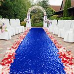 Aisle Runners for Weddings Aisle Runner Sequin Aisle Runner 4FTx15FT Aisle Runner for Wedding Ceremony Runner Rug for Hallway Carpet Runner for Grass Outdoor Indoor Party (4ftx15ft, Royal Blue)