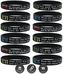 Ezekiel Gift Co. (12-pack) Religious Silicone Bracelets with Assorted Bible Verses - Wholesale Church Supplies Bible Study Tools