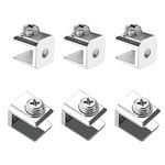 Qrity 16 PCS Glass Clip Holder, Glass Shelf Bracket, Glass Clamp, Wall Mount Clamps for 3-8mm Glass Shelves, Adjustable Clamp Brackets